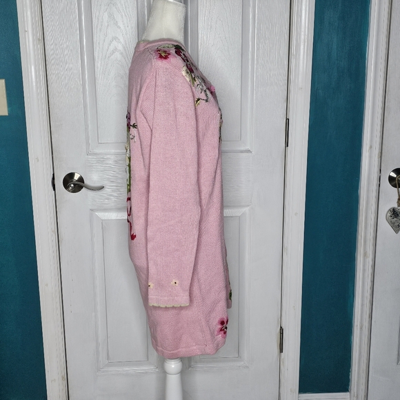 Storybook Knits Pink Floral Embroidered Cardigan - Picture 9 of 16